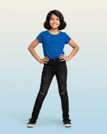 Black Blade Cut Jeans